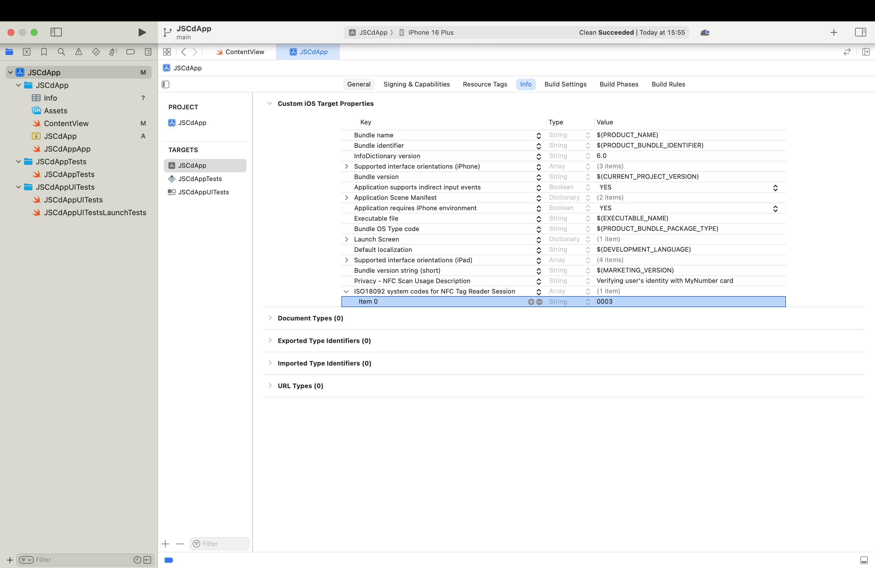Configure the NFC capability for your project